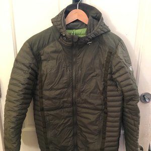 Kuhl Spyfire army green down jacket. Size large